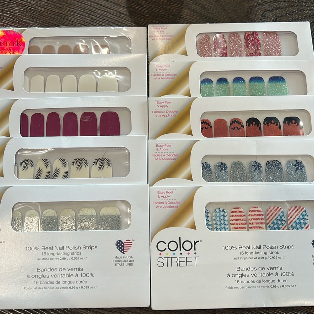 Color Street Nail Polish Strips- 10 set